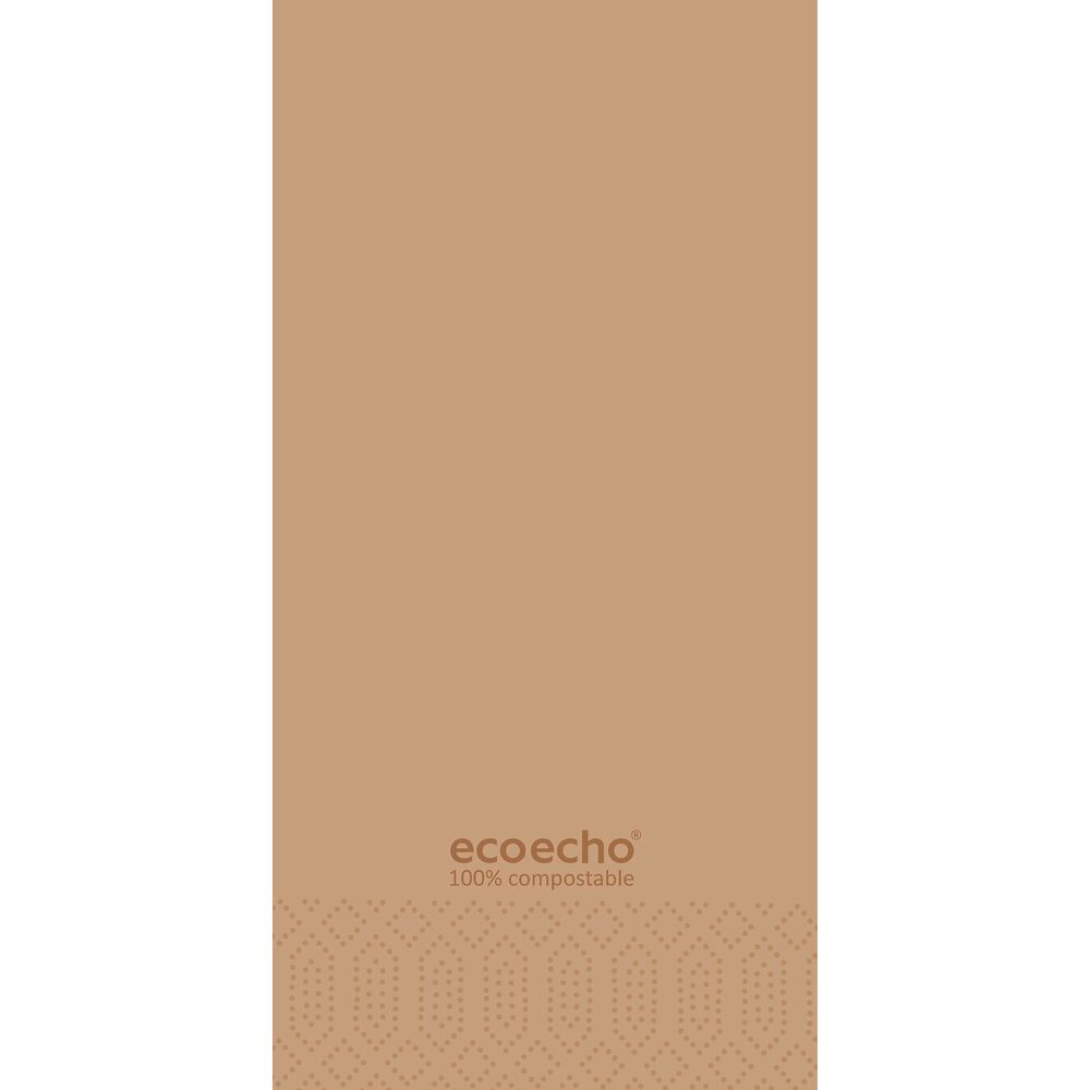 Middagsserviet, Ecoecho, 2-lags, 1/8 fold, 40x40cm, brun, nyfiber, Duni, (1500 stk.)