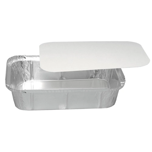 Låg til alubakke, 22x13,3cm, hvid, pap/aluminium, tilhørende 10418, (1000 stk.)
