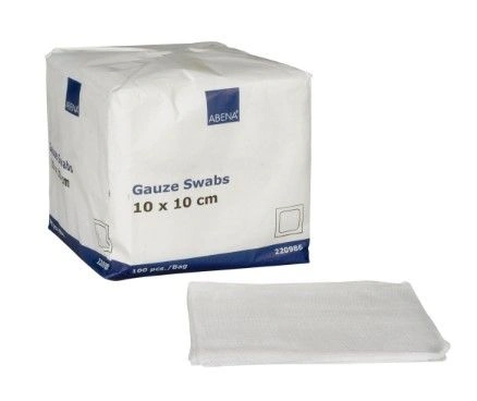 [32240] Gaze kompres, 8-lags, 10x10cm, hvid, usteril, 17-tråds, engangs, (5000 stk.)