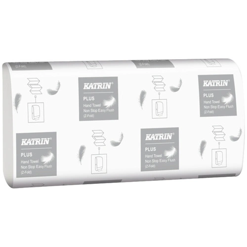 [32281] Håndklædeark, 38893 Katrin Plus,  2-lags, Z-fold, 24x20,6cm, 8,5 cm, hvid, 100% nyfiber, (2700 stk.)