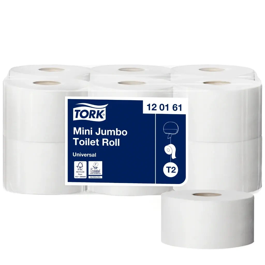 Toiletpapir, Mini Jumbo, 1-lag, Universal, T2, 120161, Tork, (12 stk.)
