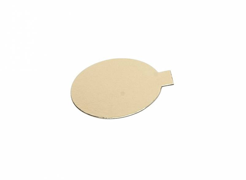 [11182] Kagepap med øre, Ø8cm, guld/sølv, PET, laminat, (250 stk.)