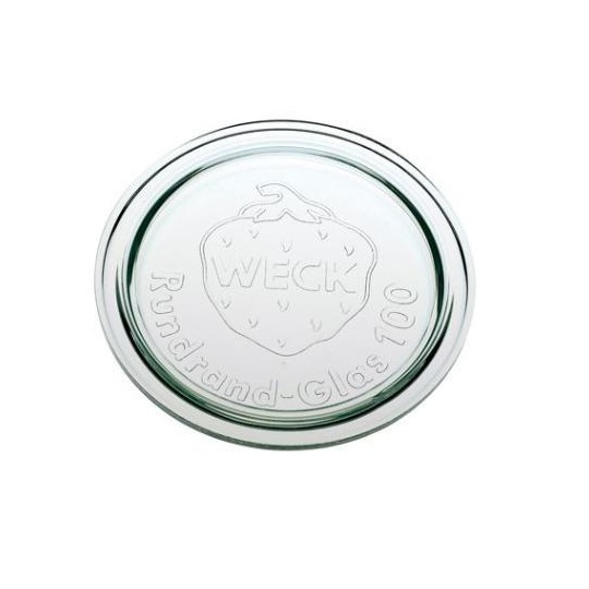[32333] Låg, Weck, Ø10,8cm, til Patentglas, glas, (1 stk.)