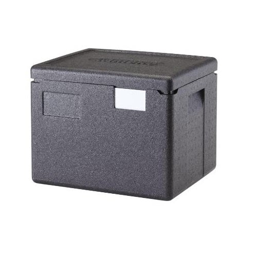 [32334] Termokasse, Cambro, 1/2GN, 22,3L, 39x33x31,6cm, med låg, EPP, Sort, (1 stk.)