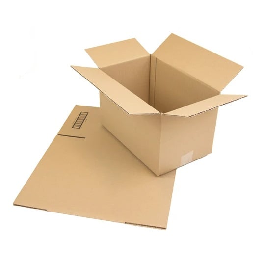 [32338] Fold-selv papkasse, 4L, 24x19x9cm, 3mm, brun, bølgepap, FEFCO 0201, (25 stk.)