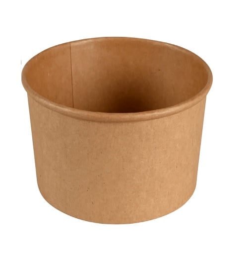 [11192] Salatskål, 1000 ml, Ø14,6 cm, brun, pap/PE, tilhørende 10306, GS-Basic, (500 stk.)