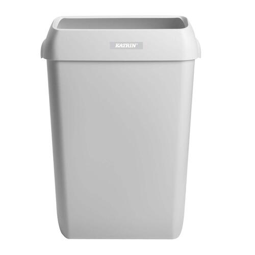 [32384] 50L væghængt affaldskurv med låg, hvid, 57,5x28x42cm, Katrin 91912, (1 stk.)