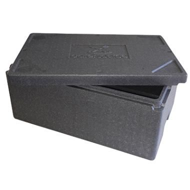 Termokasse, 40l, 60x40x27cm, grå, H-EPS, m/låg, (1 stk.)