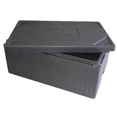 Termokasse, 40l, 60x40x27cm, grå, H-EPS, m/låg, (1 stk.)