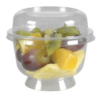 [11166] Dessert/acai/yoghurt bæger på fod, u. låg, 6cm, Ø9,5cm, 200 ml/220 ml, klar, PS, tilhørende 10097 (600 stk.)