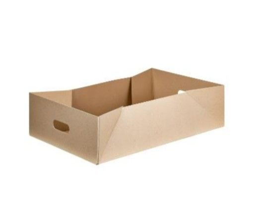 [11169] Kødkasse, m/håndtag, bund, massiv pap, 25kg, 575x375x169mm, (25 stk.)