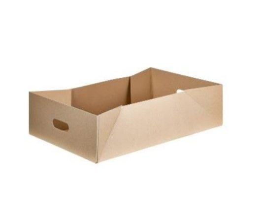 [11169] Kødkasse, m/håndtag, bund, massiv pap, 25kg, 575x375x169mm, (25 stk.)