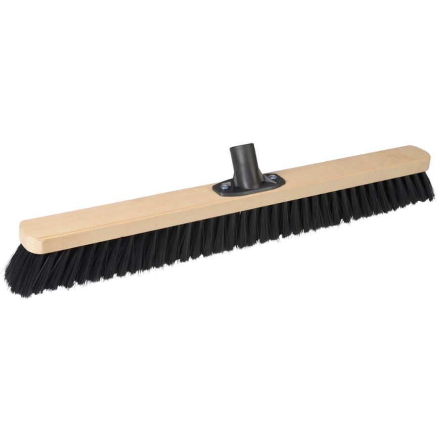 [11199] Fejekost, sort, træ, 60 cm, medium børstehår, tilhørende 10760, m. gevind (1 stk.)
