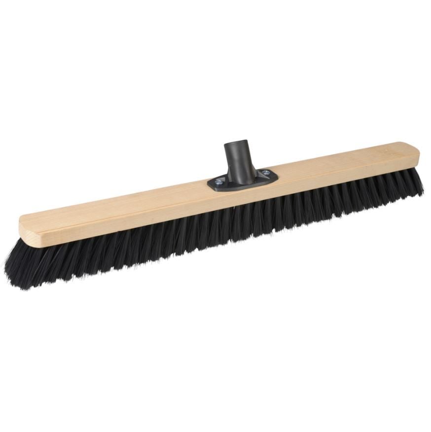 [11199] Fejekost, sort, træ, 60 cm, medium børstehår, tilhørende 10760, m. gevind (1 stk.)