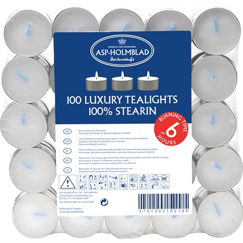 Fyrfadslys, Ø3,7cm, hvid, 6 timer, 100% stearin, (600 stk.)