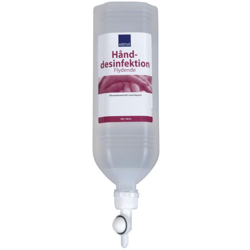 [11213] Hånddesinfektion, ABENA, 1000 ml, 85% ethanol, standback flaske til ståldispenser, (1 stk.)