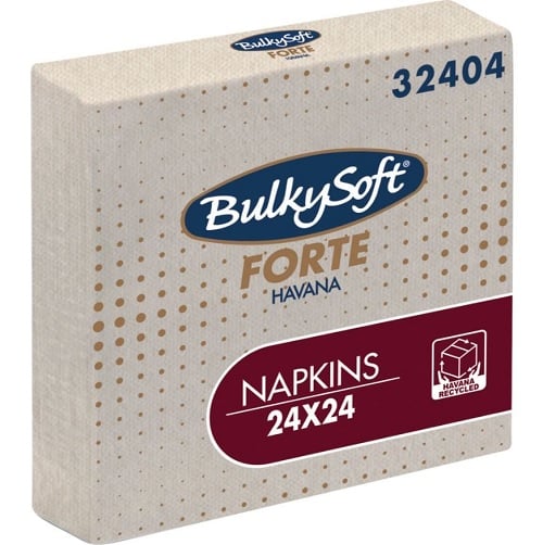 [11215] Kaffeserviet, Bulkysoft Havana, 2-lags, 1/4 fold, 24x24cm, sand, genanvendt papir, (2000 stk.)