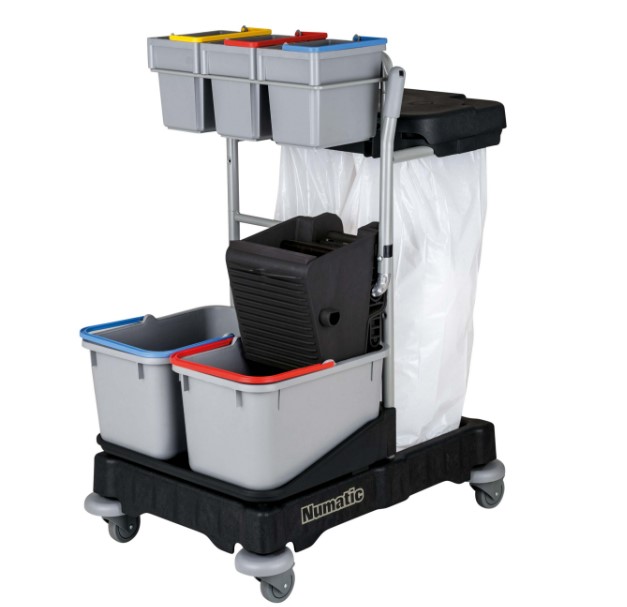 [11312] Rengøringsvogn, Numatic ProCar 4G, med universalpresse, affaldssystem, affaldsholder og 3x5 liter spande, (1 stk.)