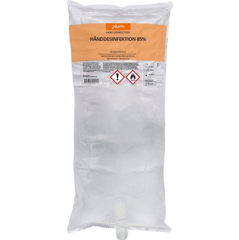 [33391] Hånddesinfektion, Plum 3855, 1000 ml, med 85% ethanol blanding hvoraf 6% er IPA, (1 stk.)