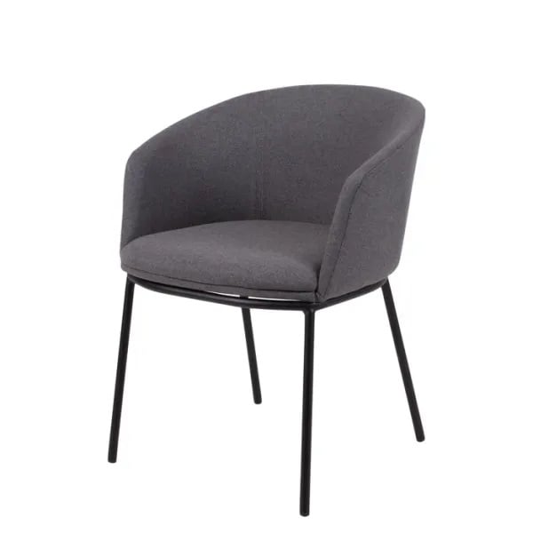 [34493] Mødestol, Nash, antracitgrå, stof, 72x56x60cm, (4 stk.)