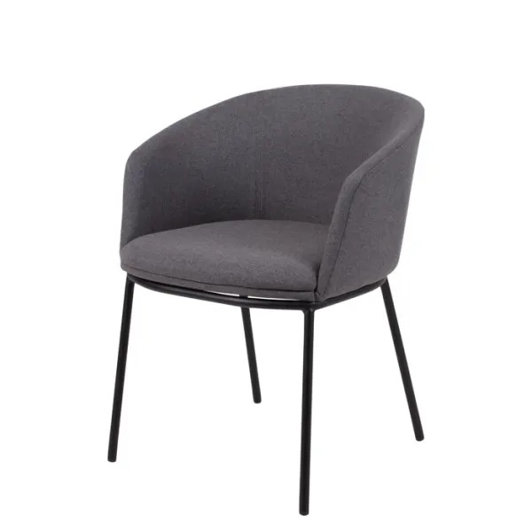 [34493] Mødestol, Nash, antracitgrå, stof, 72x56x60cm, (4 stk.)