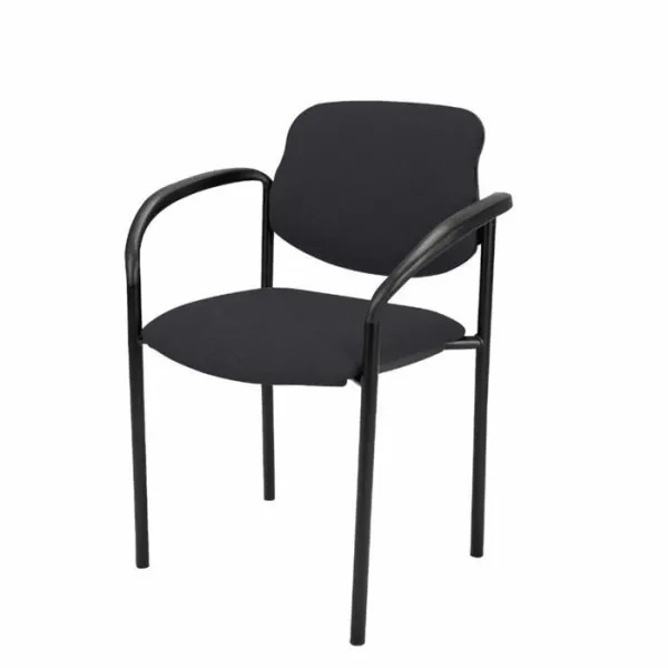 Mødestol med armlæn, Meet, sort, stof, (4 stk.)