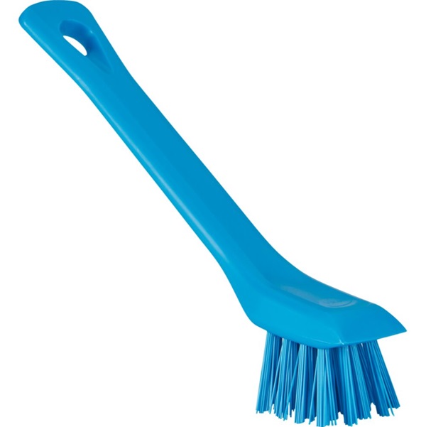 Detaljebørste, 15cm, blå, polyester/PP/rustfrit stål, med skrabekant, stiv, Vikan 39513, (1 stk.)