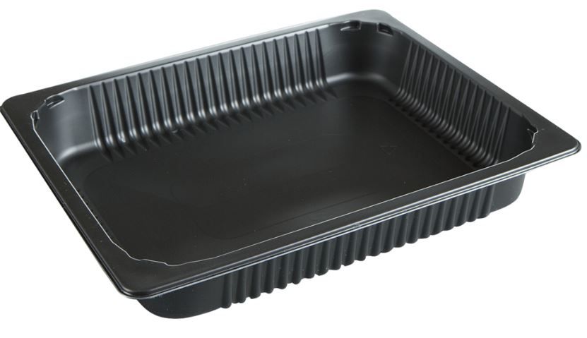 Bakke, M 5187, 32,5x26,5x5cm, 3350 ml, sort, CPET, 1-rums, 1/2 GN, (116 stk.)