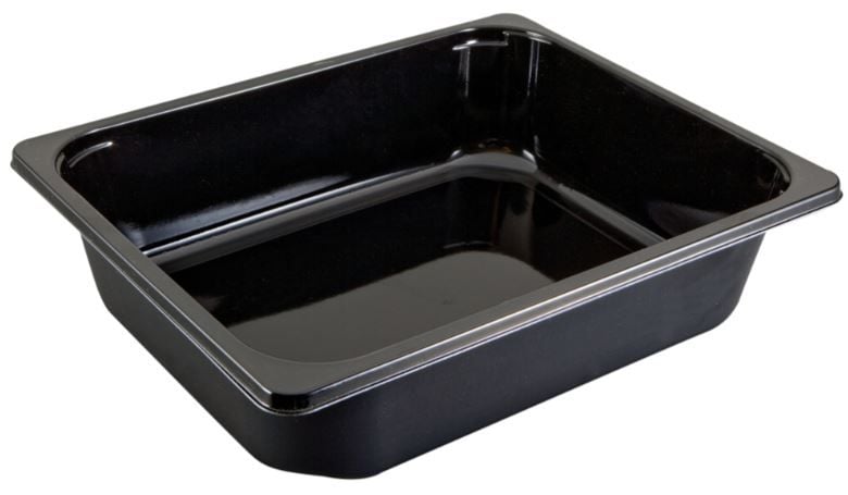 Bakke, C 2325-1B , 32,5x26,5x8cm, 5100 ml, sort, CPET, 1-rums, 1/2 GN, (80 stk.)