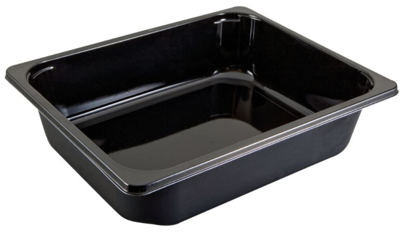 [11393] Microbakke, 32,5x26,5x5cm, 3350 ml, sort, CPET, 1-rums, (90 stk.)