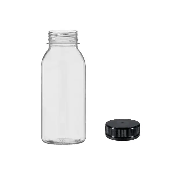 [11398] PET flaske m. sort låg, Bobby 250, rund, 250ml/38mm/18 gr. (200 stk.)