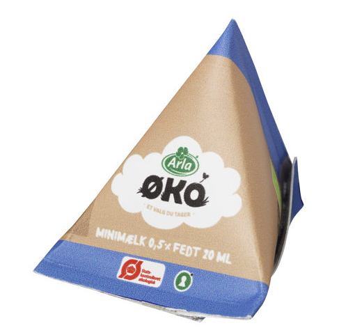 [34672] Kaffemælk, Mini mælk, økologisk, 20ml, i brik, 0,5%, Arla, (100 stk.)