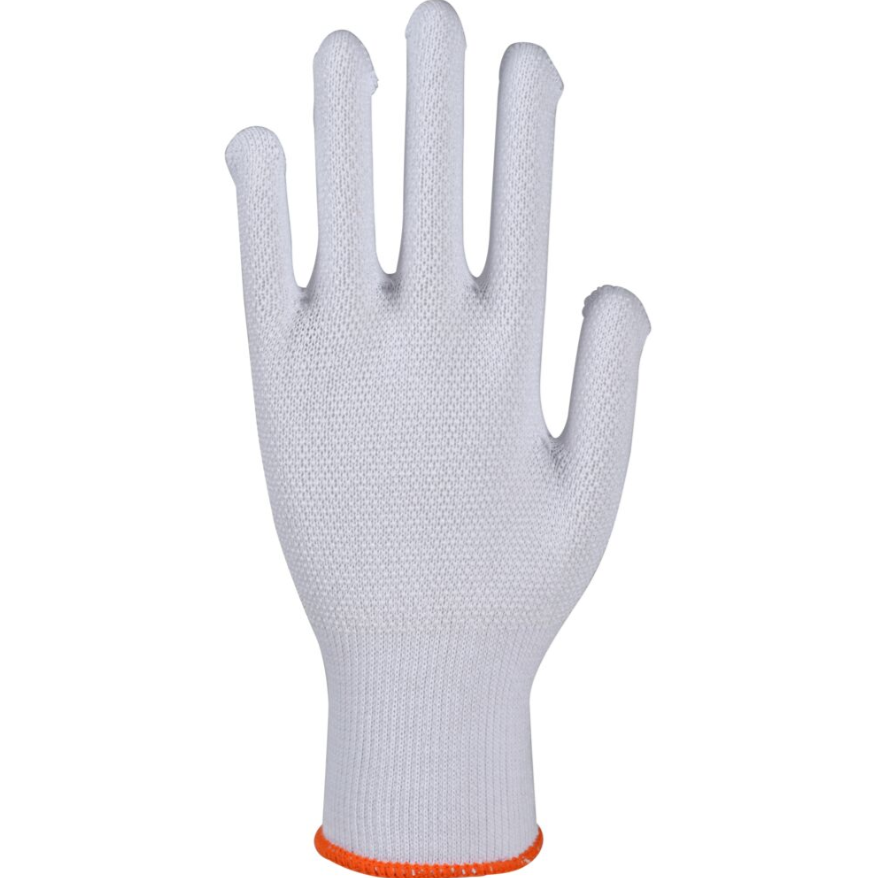 Tekstil handske, hvid, bomuld, med knopper (12 par, 24 stk.)