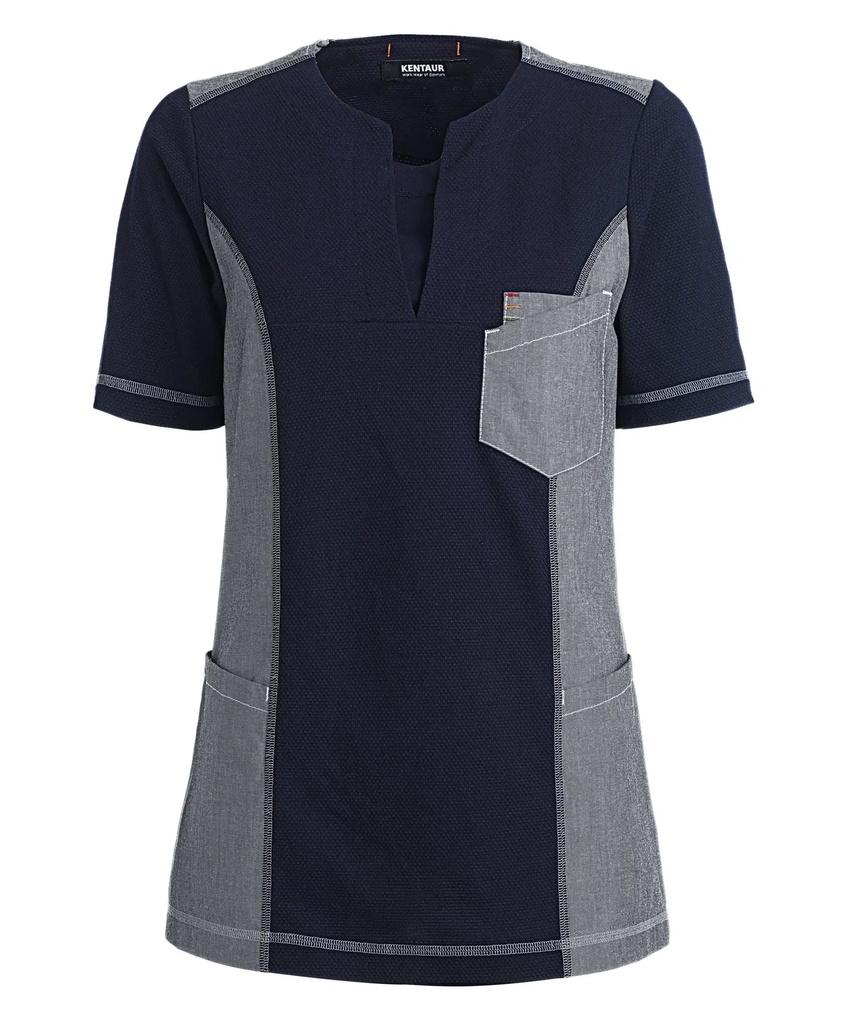 [34743] Dame funktionspolo, navy/chambray grå, 65/35% PES/CO, Kentaur, fra XS til 2XL (1 stk.) (XS)