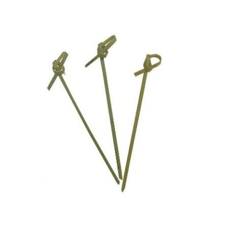 [11419] Grillspyd med sløjfe, 10 cm, bambus, brun, (100 stk.)