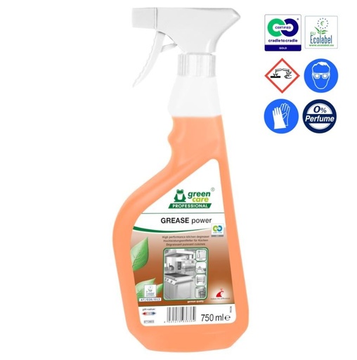 [11481] Ovn- og grillrengøring, Green Care Professional GREASE Power, 750 ml, klar-til-brug, med farve, uden parfume, (1 stk.)