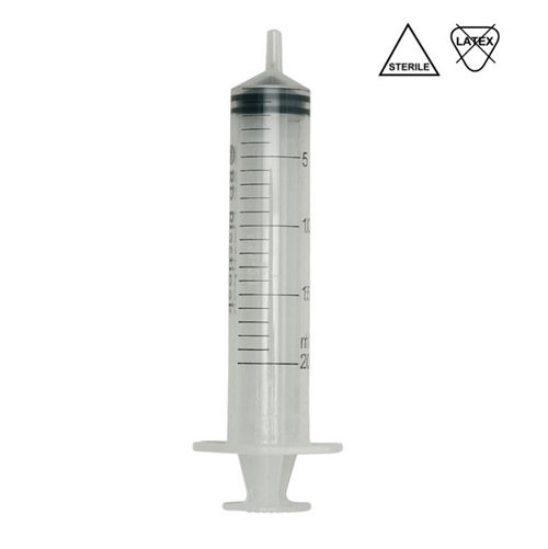 Sprøjte, BD Plastipak, 20 ml, transparent, luer lock, centreret, 3 komponent, steril, engangs, (120 stk.)