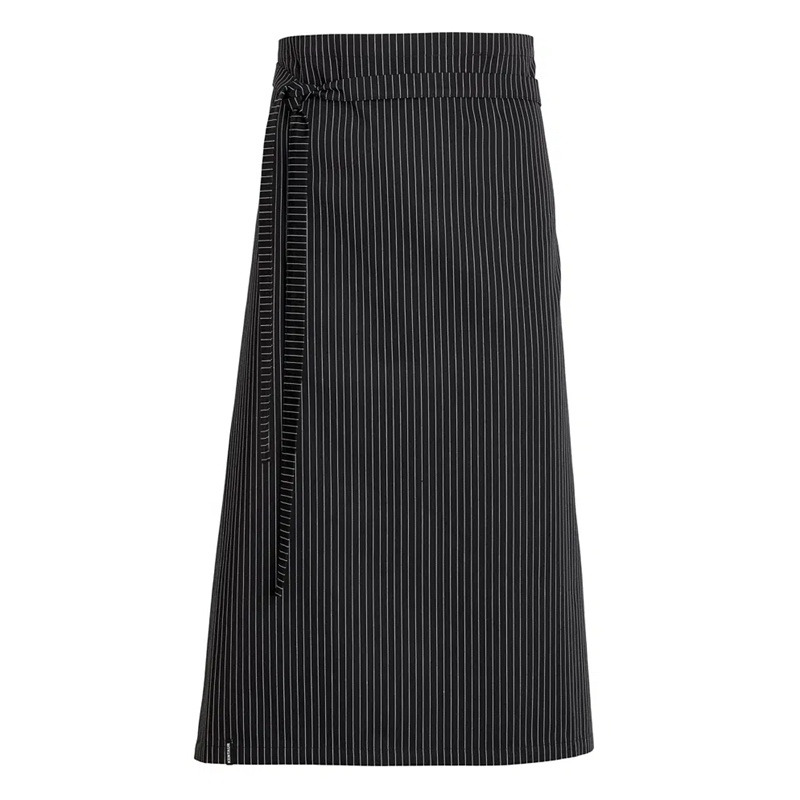[36098] Tjenerforklæde, sort/hvid strib, 65/35% PES/CO, Kentaur, Onesize, (1 stk.)