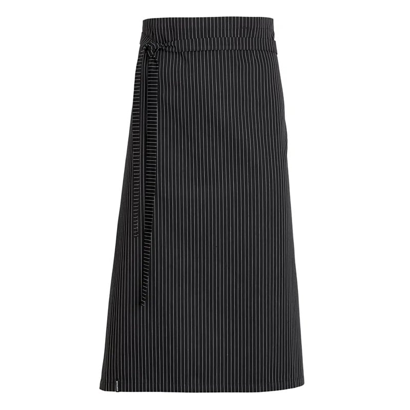 Tjenerforklæde, sort/hvid strib, 65/35% PES/CO, Kentaur, Onesize, (1 stk.)