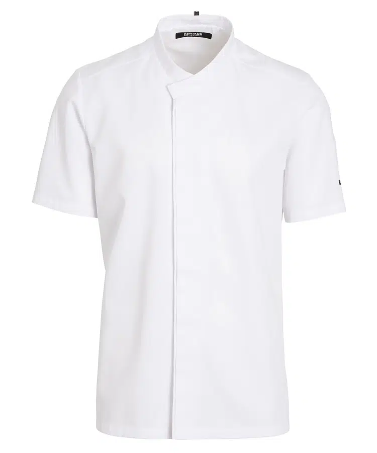 Gourmet kokkejakke kort arm, hvid, 50/50% CLY/PES, Kentaur, fra XS til 2XL (1 stk.)
