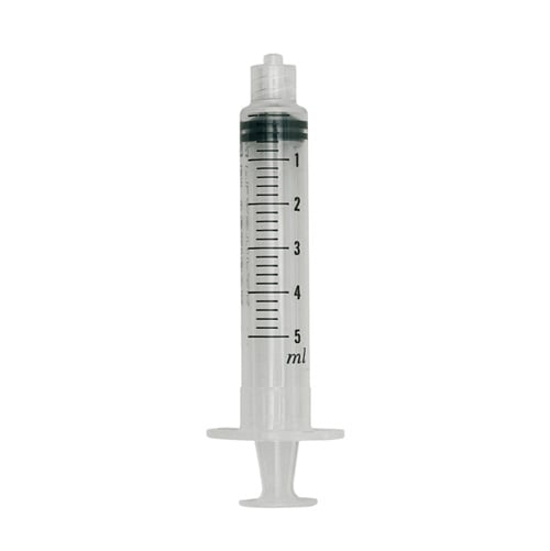 [11579] Sprøjte, BD Plastipak, 5 ml, transparent, luer lock, centreret, 3 komponent, steril, engangs, (125 stk.)
