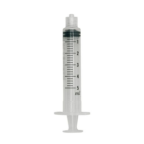 Sprøjte, BD Plastipak, 5 ml, transparent, luer lock, centreret, 3 komponent, steril, engangs, (125 stk.)