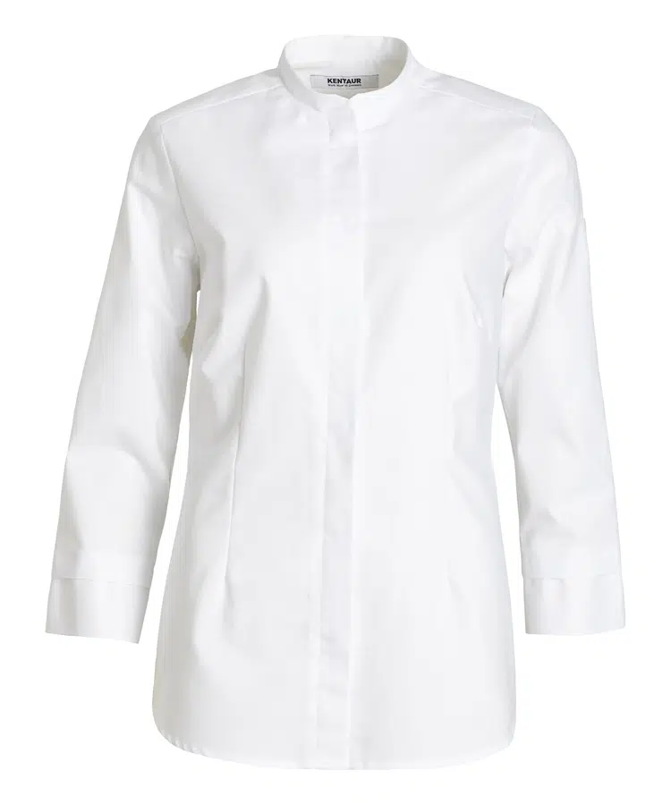 [36361] Oxford dameskjorte 7/8 ærmer, hvid, 60/40% CO/PES, Kentaur, fra XS til 2XL (1 stk.) (XS)