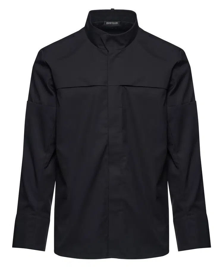Kokkeskjorte, sort, 65/35% PES/CO, Kentaur, fra XS til 2XL (1 stk.)