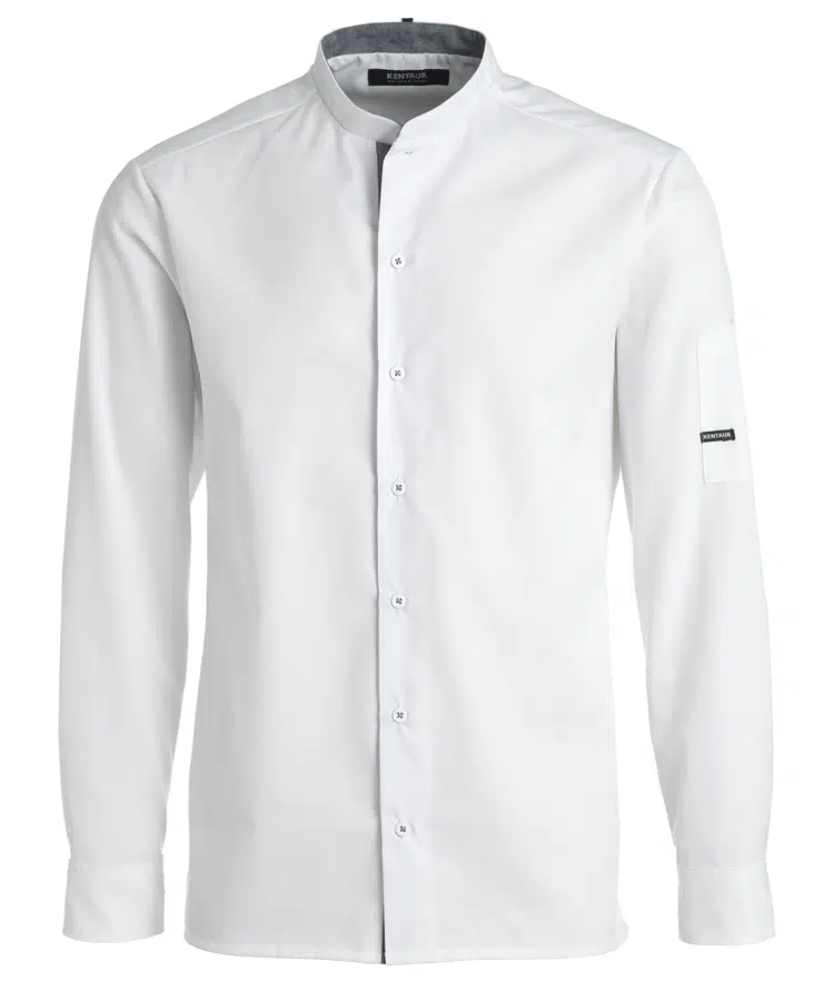 Kokke-/serviceskjorte l/arm, hvid, 65/35% rPES/CO, Kentaur, fra XS til 2XL (1 stk.)