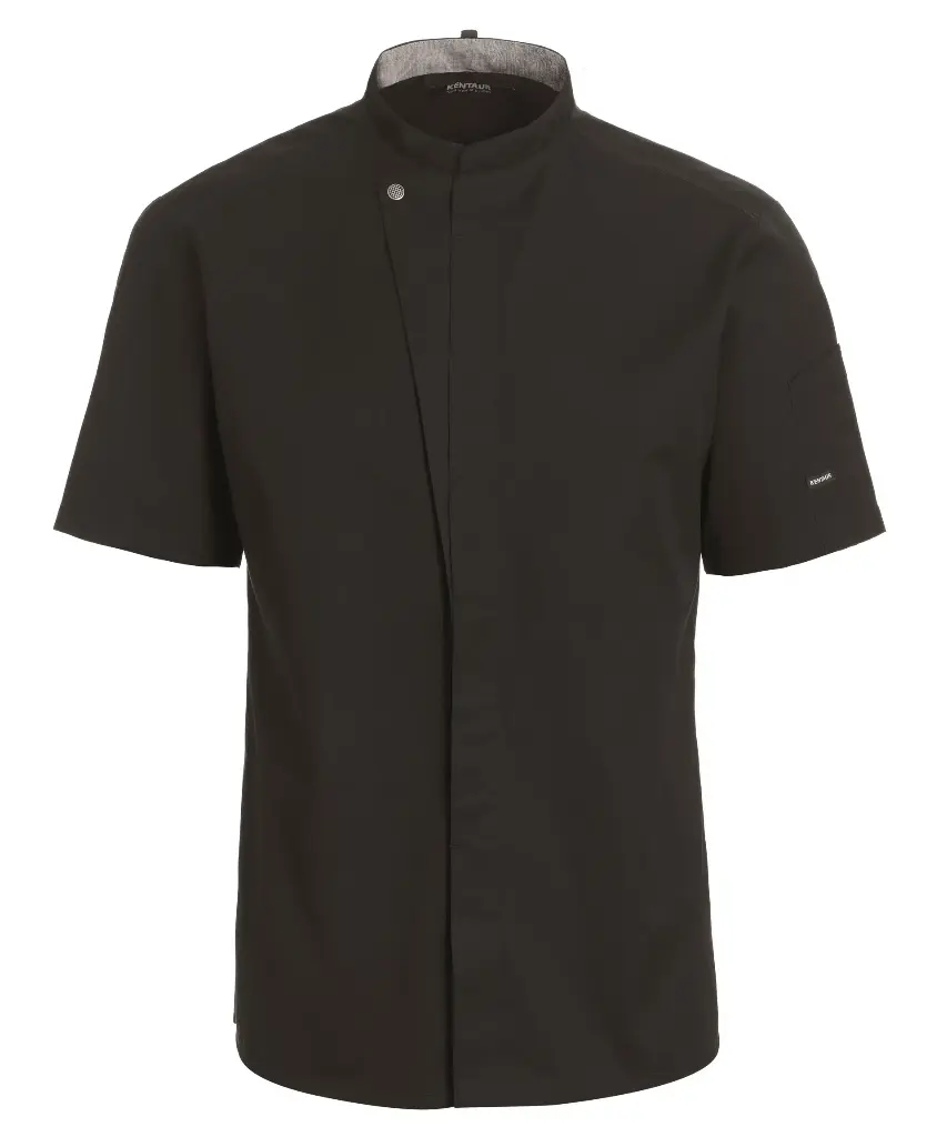 Kokke-/servicejakke kort arm, sort, 65/35% rPES/CO, Kentaur, fra 2XS til 2XL (1 stk.)