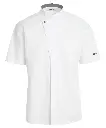 Kokke-/servicejakke, korte ærmer, hvid, 65/35% rPES/CO, Kentaur, fra 2XS til 2XL (1 stk.)