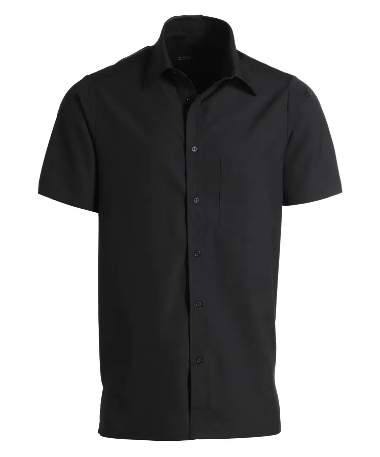 Herreskjorte k/arm, sort, 65/35% PES/CO, Kentaur, fra XS til 2XL (1 stk.)