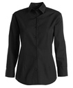 Dameskjorte 7/8 ærmer, sort, 65/35% PES/CO, Kentaur, fra XS til 2XL (1 stk.)