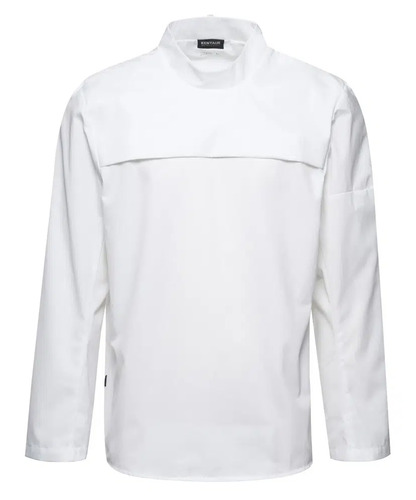 Herre popover skjorte, hvid, 65/35% PES/CO, Kentaur, fra XS til 2XL (1 stk.)